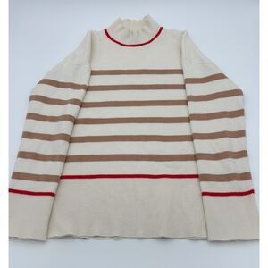 Women's Tahari Striped Mockneck Sweater, Size XS
